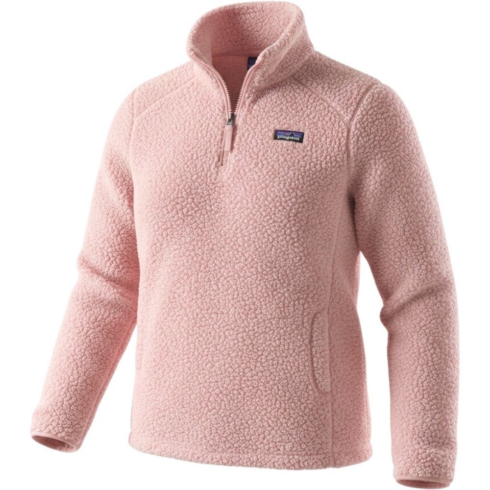 Patagonia Los Gatos Fleece Kids XL 14 Pink 1/4 Zip Pullover 65495 Sherpa Jacket